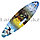 Лонгборд подростковый 61*17 Penny Board с ручкой и со светящимися колесами голубой, фото 6