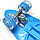 Лонгборд подростковый 61*17 Penny Board с ручкой и со светящимися колесами голубой, фото 8