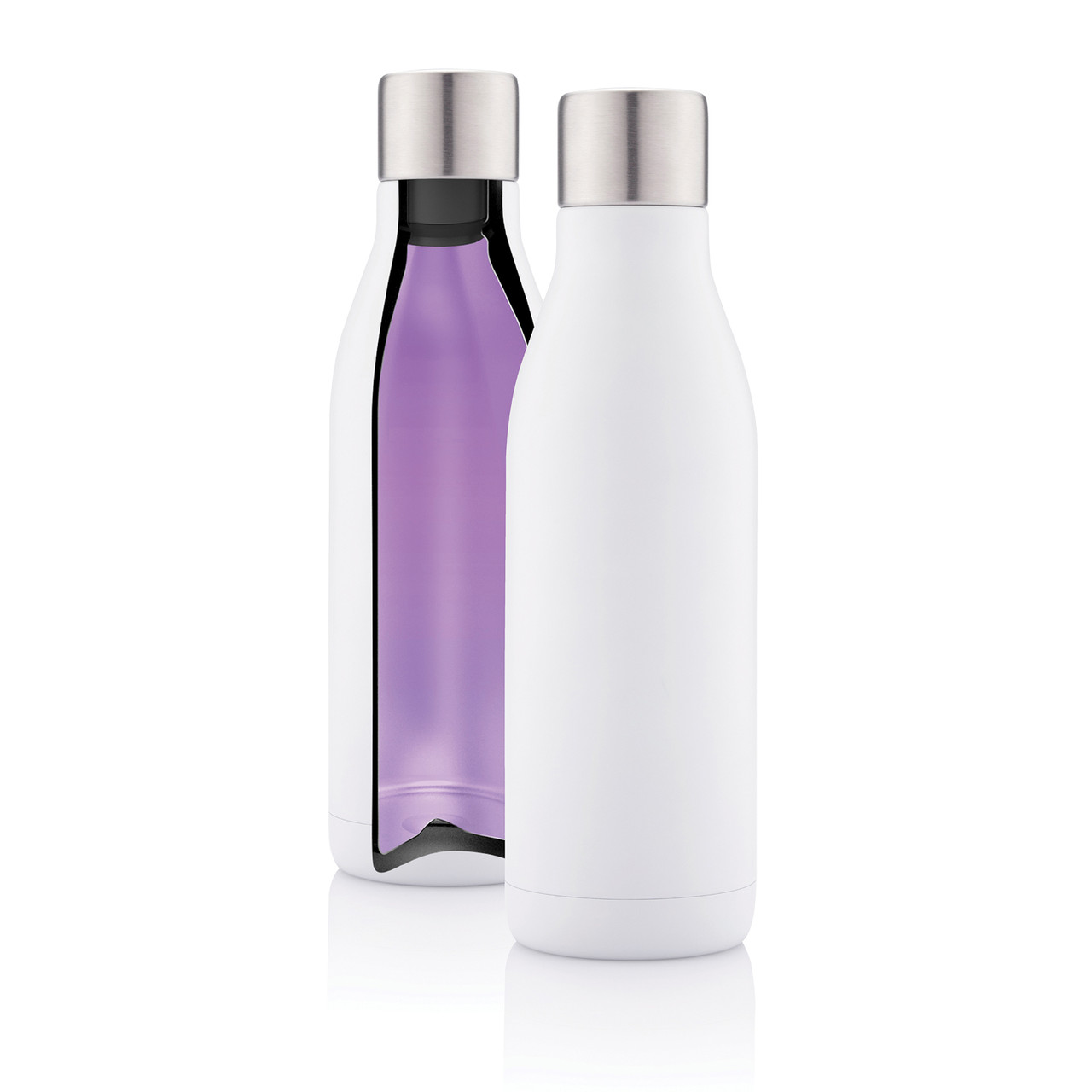 Вакуумная бутылка из нержавеющей стали с UV-C стерилизатором, белый; , , высота 24,3 см., диаметр 7,2 см.,