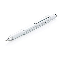 Многофункциональная ручка 5 в 1, серебряный, серый; , , ширина 1,3 см., высота 15 см., диаметр 0 см., P221.552