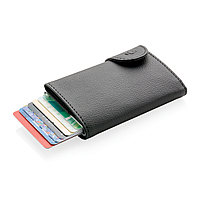 Кошелек с держателем для карт C-Secure RFID, черный; серебряный, Длина 9,5 см., ширина 6,8 см., высота 1,6
