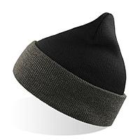 Шапка вязаная двойная Wind с отворотом, Черный, -, 25443.351