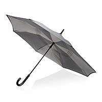 Механический двусторонний зонт, d115 см, серый, серый; , , ширина 5 см., высота 85 см., диаметр 115 см.,