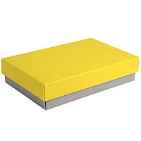 Коробка подарочная CRAFT BOX, 17,5*11,5*4 см, серый, желтый, картон , Серый, -, 32006 29 03