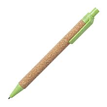 Ручка шариковая YARDEN, зеленый, натуральная пробка, пшеничная солома, ABS пластик, 13,7 см, Зеленый, -,