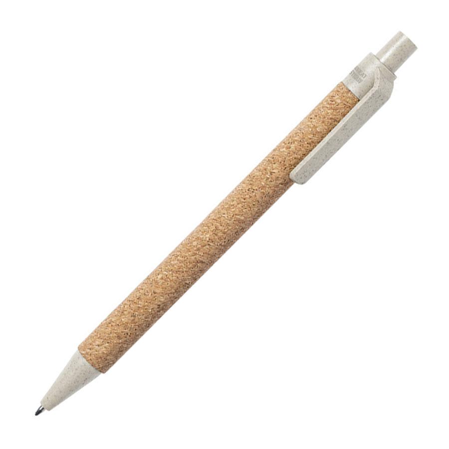 Ручка шариковая YARDEN, бежевый, натуральная пробка, пшеничная солома, ABS пластик, 13,7 см, Бежевый, -,