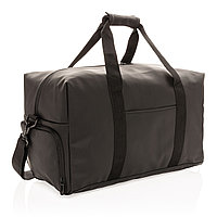 Дорожная сумка из гладкого полиуретана, черный; , Длина 50 см., ширина 25 см., высота 28 см., диаметр 0 см.,