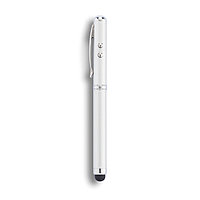 Ручка-стилус с фонариком и лазерной указкой 4 в 1, серебряный; , Длина 1,5 см., ширина 13 см., высота 1,5 см.,