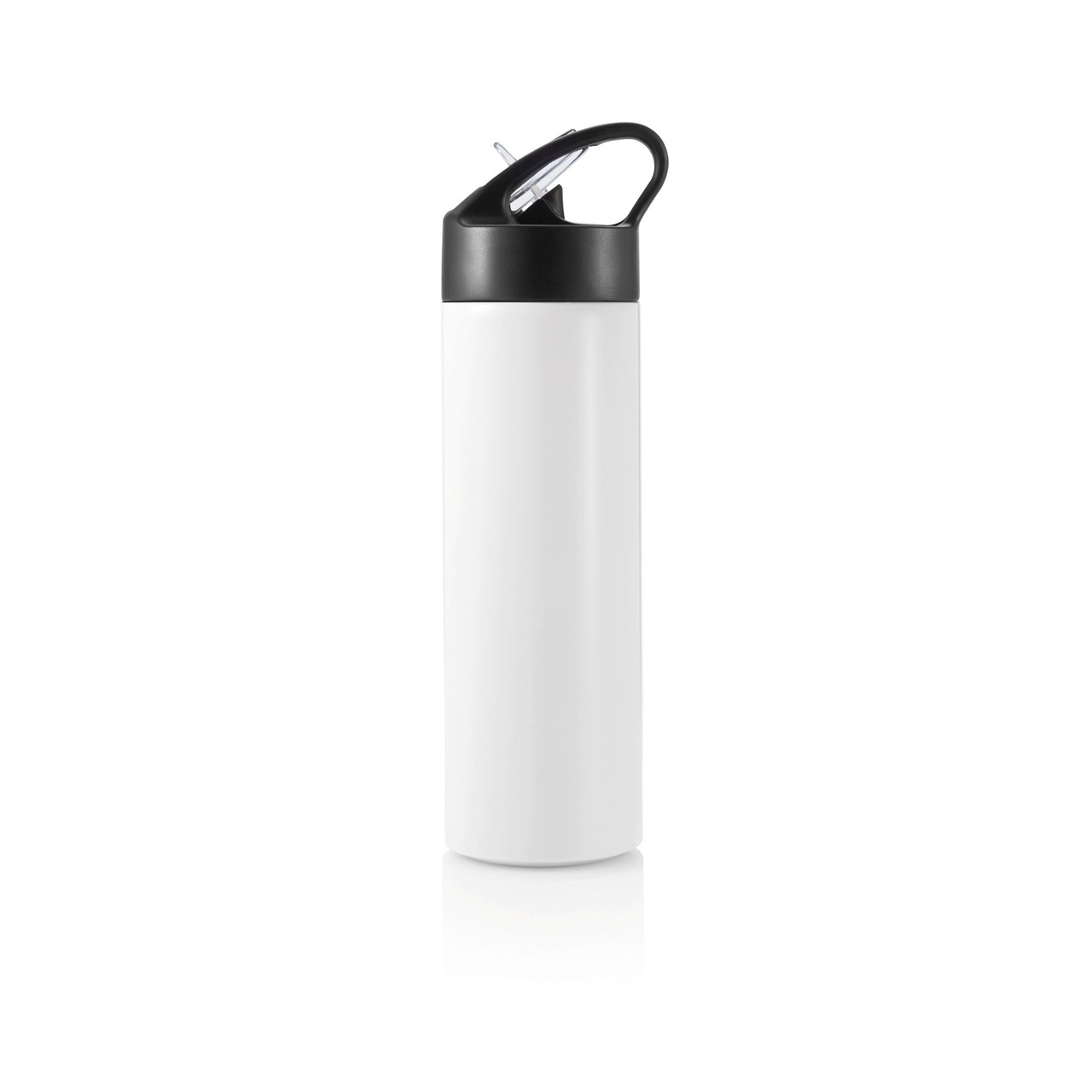 Спортивная бутылка для воды с трубочкой, 500 мл, белый; , , высота 22,5 см., диаметр 6 см., P433.163
