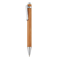 Бамбуковая ручка Bamboo, коричневый; серебряный, Длина 1 см., ширина 1 см., высота 13,7 см., диаметр 1,1 см.,