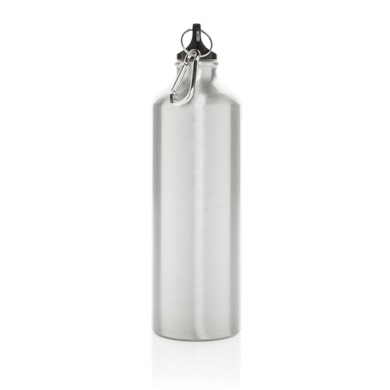 Алюминиевая бутылка для воды XL с карабином, серебряный; черный, Длина 7,3 см., ширина 7,3 см., высота 25 см., - фото 4 - id-p91482154