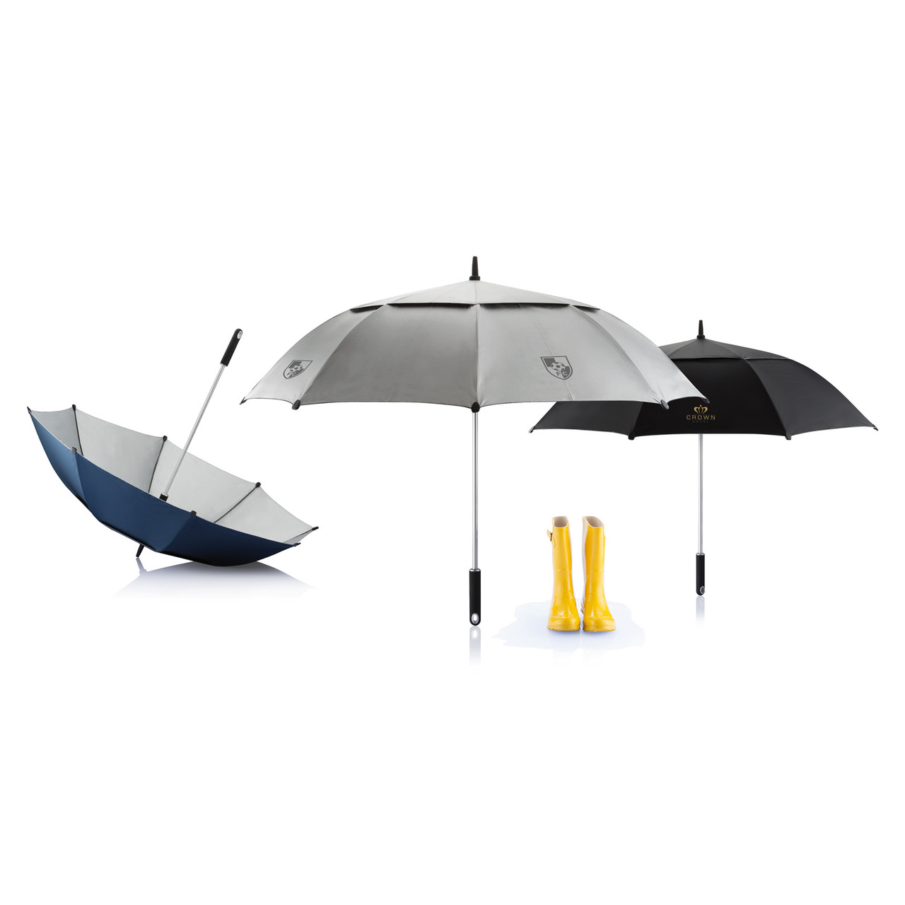 Зонт-трость антишторм Hurricane, d120 см, серый; , , высота 96 см., диаметр 120 см., P850.502 - фото 6 - id-p69074122
