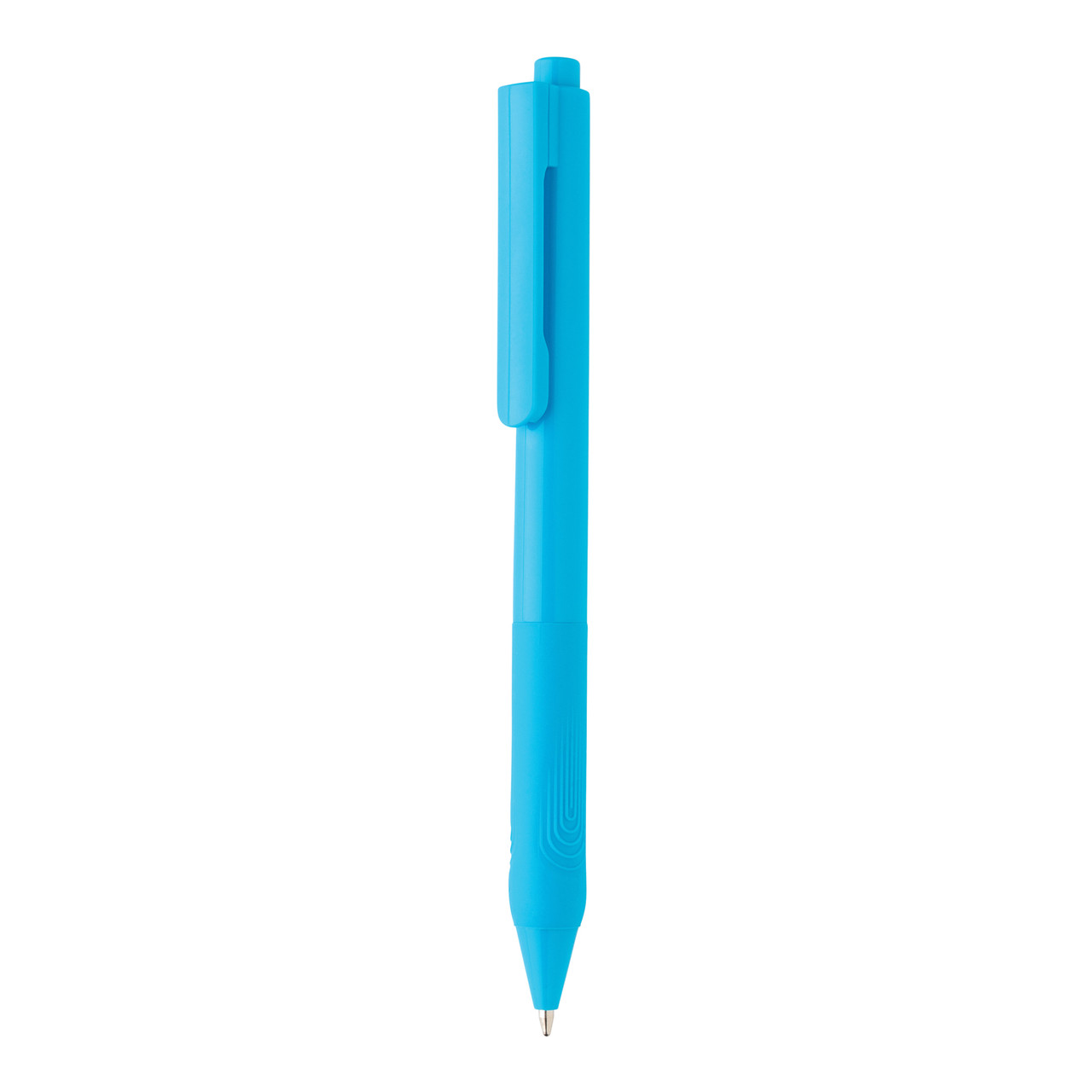 Ручка X9 с глянцевым корпусом и силиконовым грипом, синий; , , высота 14,3 см., диаметр 1,1 см., P610.825 - фото 1 - id-p92274186