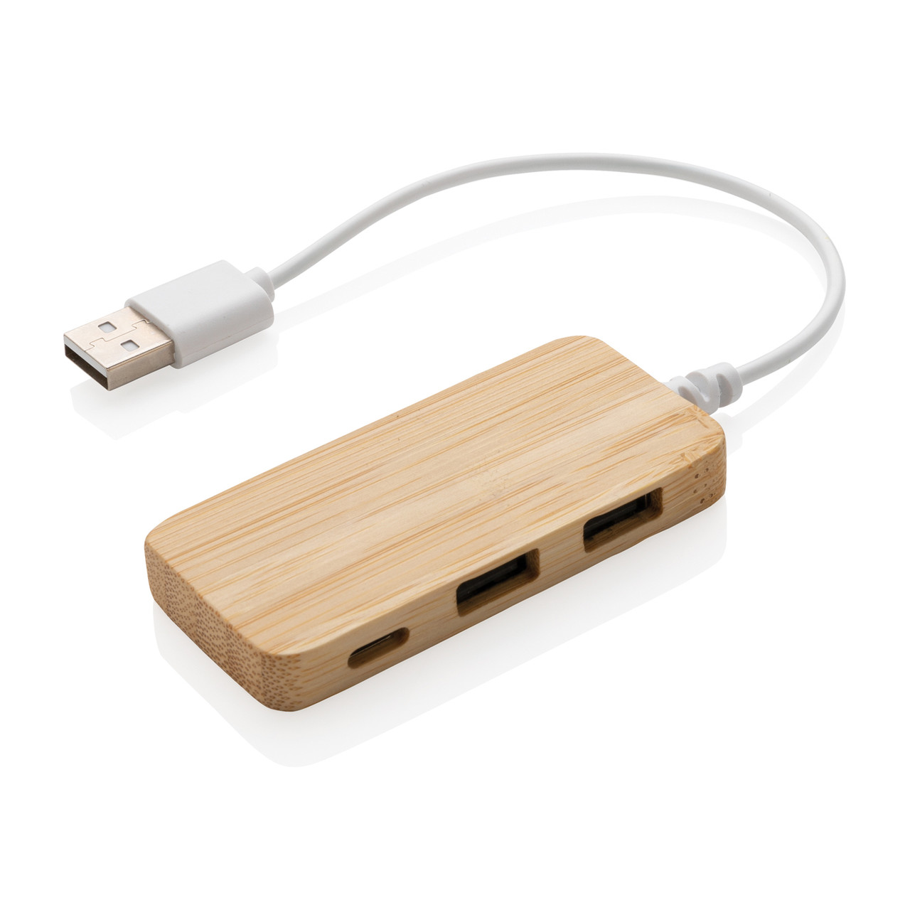 USB-хаб Bamboo с Type-C, коричневый; , Длина 7,9 см., ширина 3,7 см., высота 1 см., диаметр 0 см., P308.739