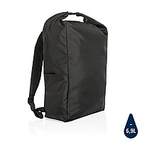 Легкий рюкзак роллтоп Impact из RPET AWARE™, черный; , Длина 31,5 см., ширина 14,5 см., высота 46 см., диаметр