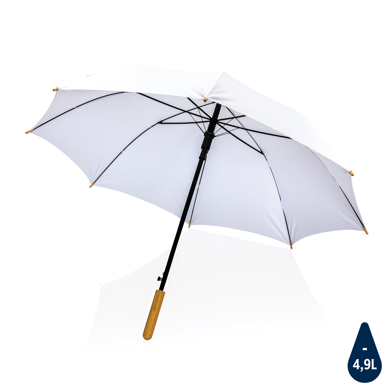 Автоматический зонт-трость с бамбуковой рукояткой Impact из RPET AWARE , d103 см , белый; , , высота 79,5 см., - фото 1 - id-p93533576
