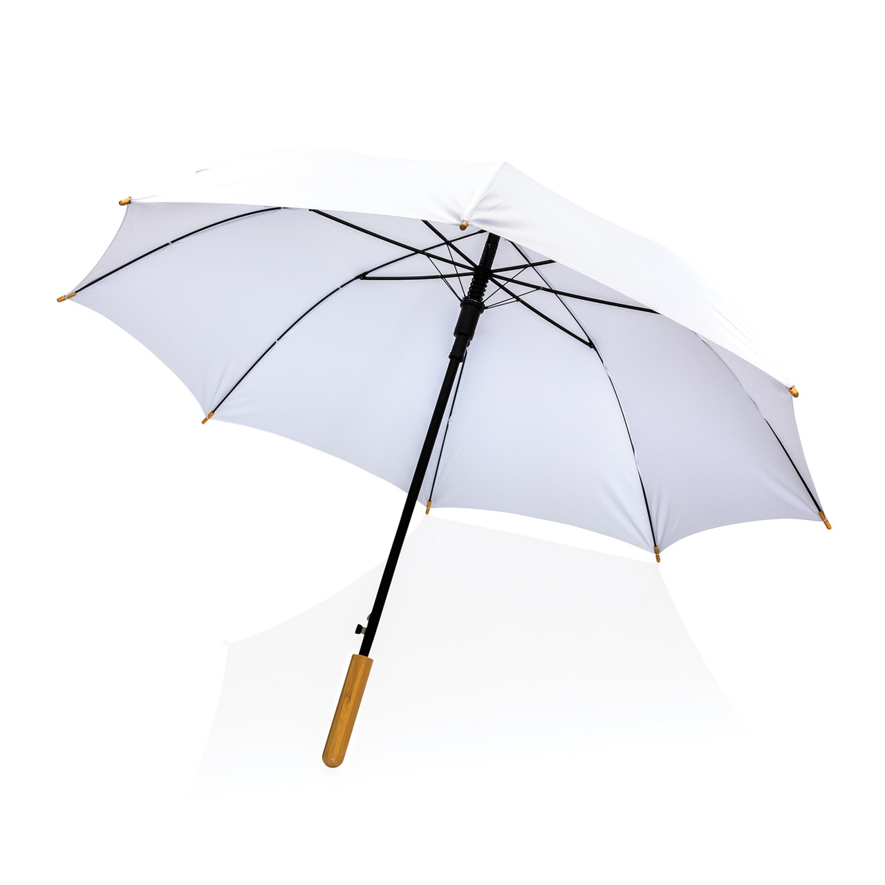 Автоматический зонт-трость с бамбуковой рукояткой Impact из RPET AWARE , d103 см , белый; , , высота 79,5 см., - фото 4 - id-p93533576