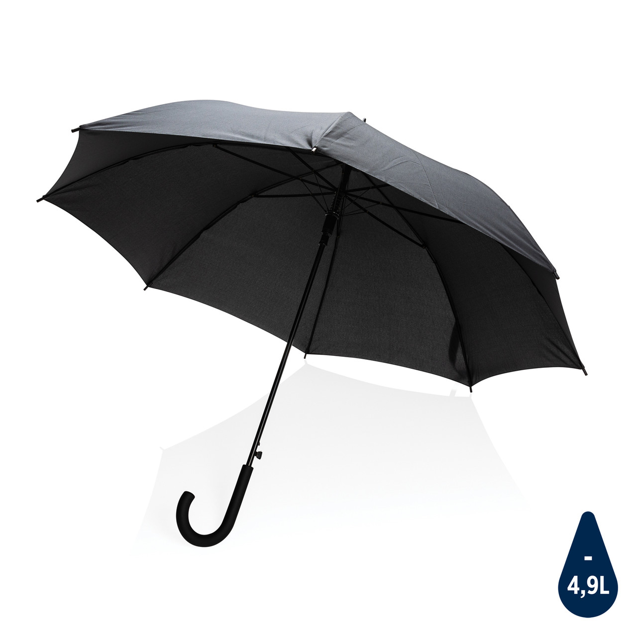 Автоматический зонт-трость Impact из RPET AWARE™, d103 см , черный; , , высота 84 см., диаметр 103 см.,