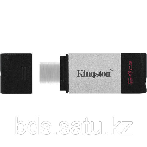 Флэш-накопитель Kingston 64Gb USB-C 3.2 Data Traveler 80 (Silver-Black)