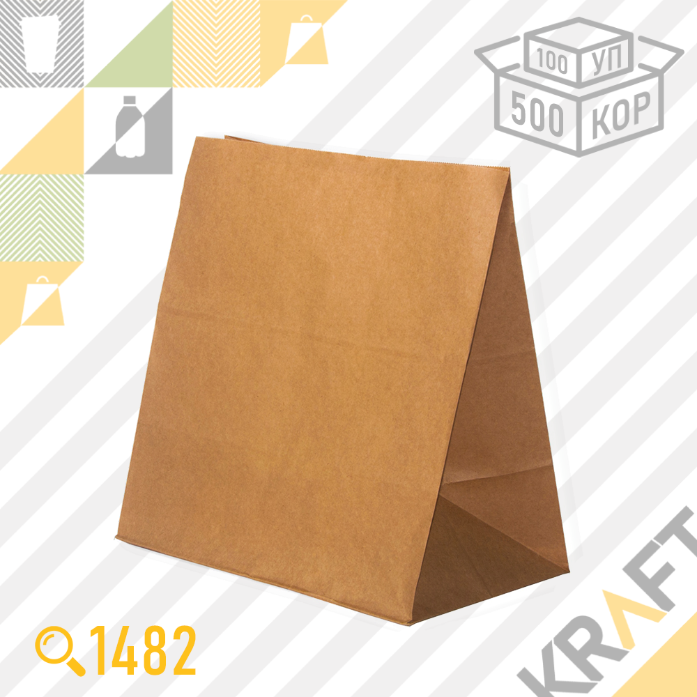 Бумажный пакет Delivery Bag, Крафт 320x200x340 (70гр) (500шт/уп) - фото 1 - id-p63909749