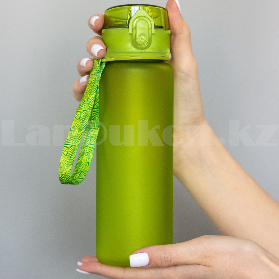 Бутылочка для воды пластиковая с поилкой 500 мл зеленая - фото 10 - id-p100449486