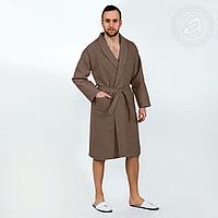 DOMTEKC Халат банный мужской, коричневый , размер L/XL