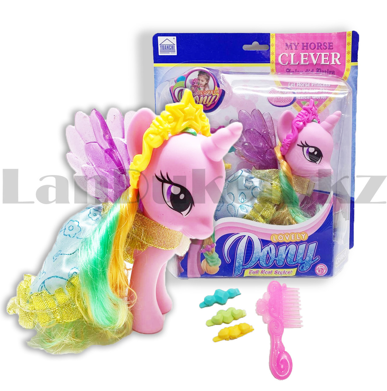 Игровой набор Lovely Pony с аксессуарами для волос розовая - фото 1 - id-p100461644