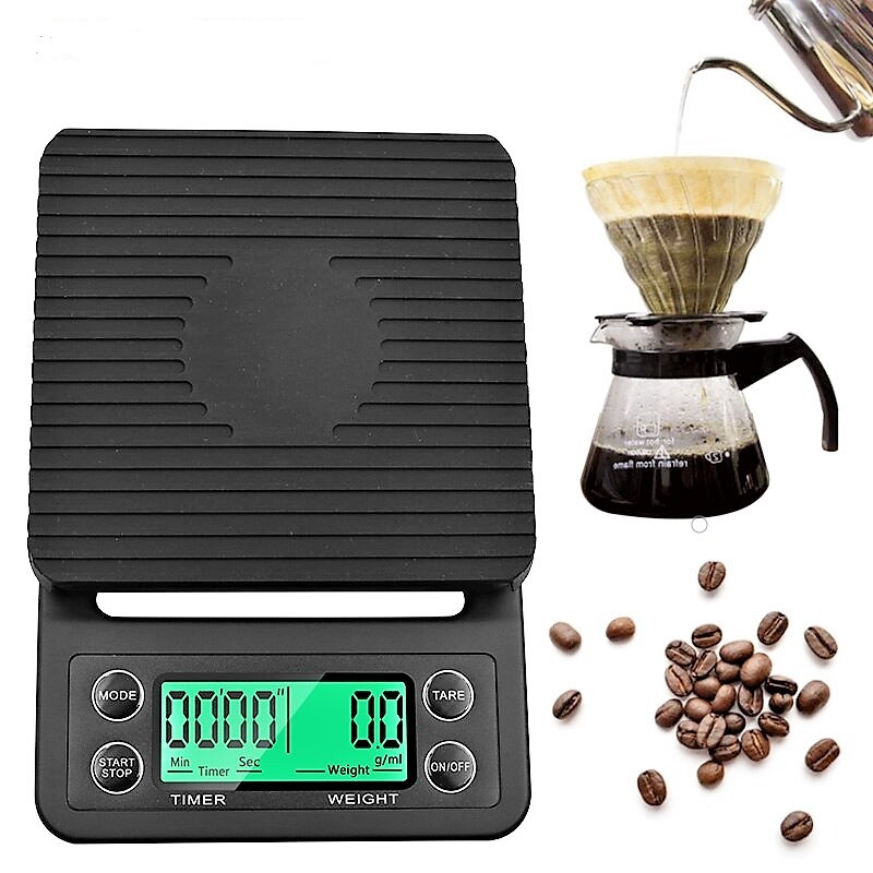 Весы для кофе и чая с таймером для бариста до 5 кг / шаг 0,1 г