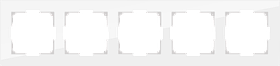Рамка на 5 постов /WL01-Frame-05 (белый, стекло)