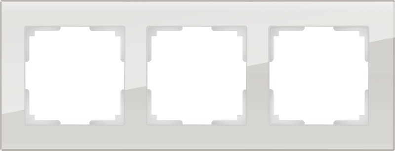 Рамка на 3 поста /WL01-Frame-03 (дымчатый, стекло)