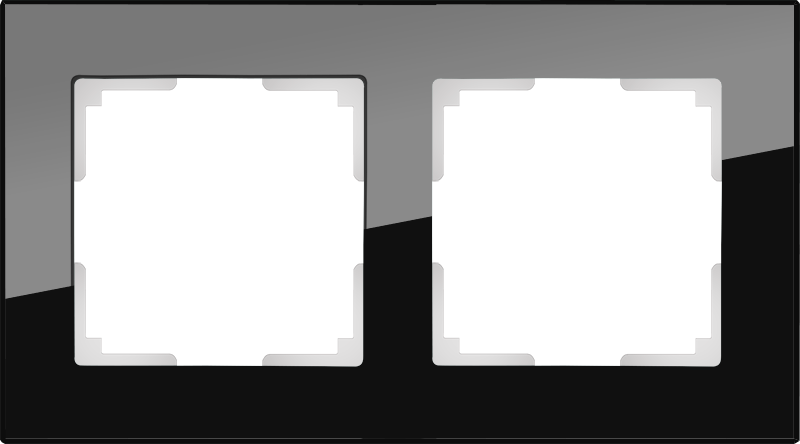 Рамка на 2 поста /WL01-Frame-02 (черный)