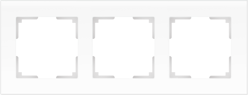 Рамка на 3 поста /WL01-Frame-03 (белый, стекло)