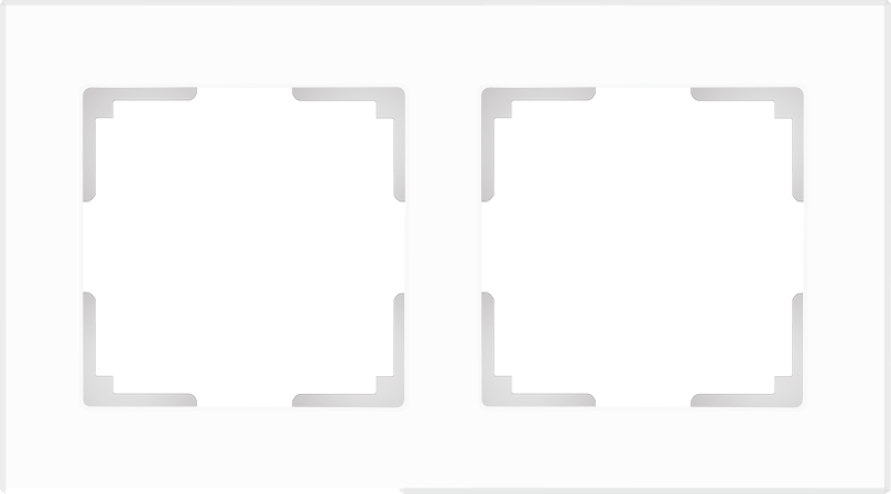 Рамка на 2 поста /WL01-Frame-02 (белый, стекло)