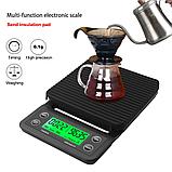 Кухонные кофе весы с таймером  до 5 кг / шаг 0,1 г  бордовые, фото 5