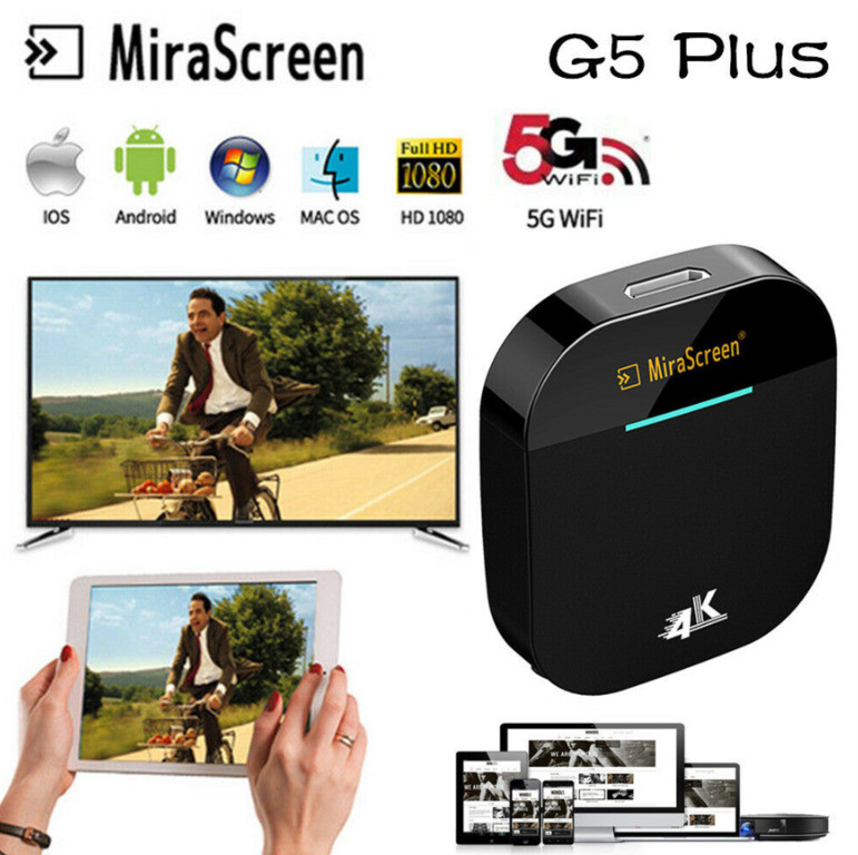 Медиаплеер MiraScreen G5 Plus 4K для передачи картинки с экрана смартфона, Iphone, планшета, ноутбука, MAC - фото 1 - id-p100483615