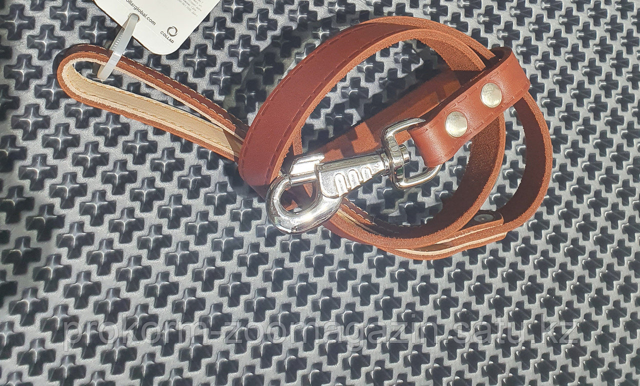 Поводок Collar, непрошитый, 122×2 см, коричневый - фото 1 - id-p99868641