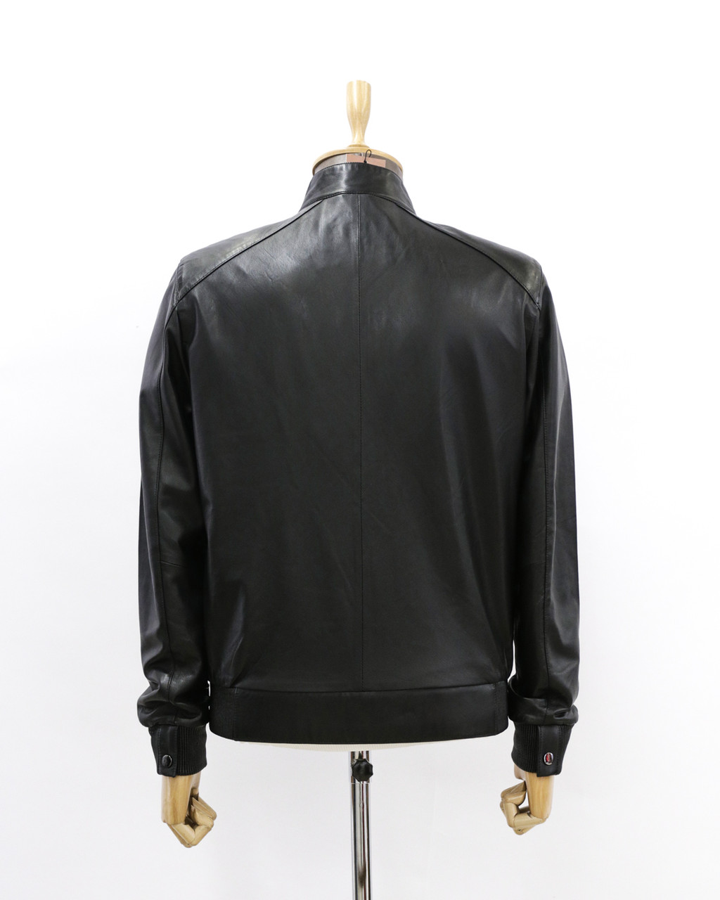 Мужская кожаная куртка «UM&H 76949235» черная - фото 4 - id-p100485105