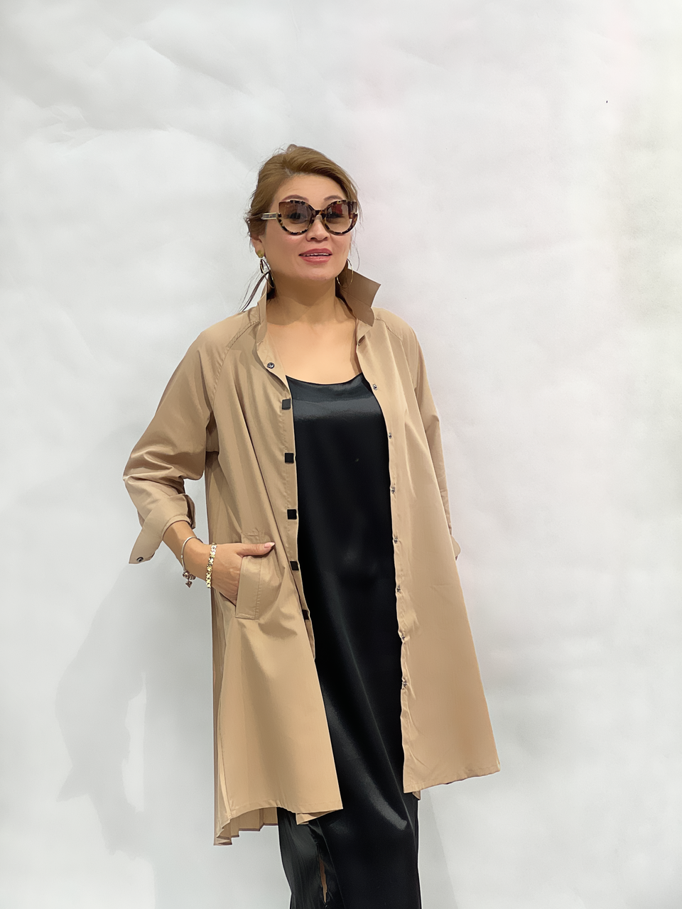 Женское платье-рубашка So french. Франция. Размеры-EUR 38-46. Цвет: ментол/бежевый/зеленый