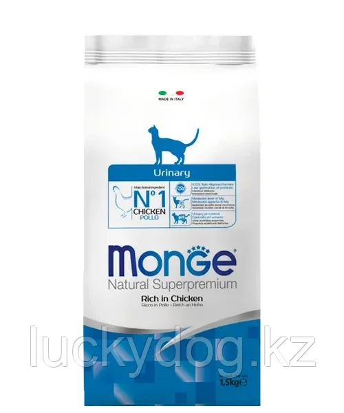 Monge URINARY CAT 1,5кг Сухой корм для взрослых кошек для профилактики мочекаменной болезни