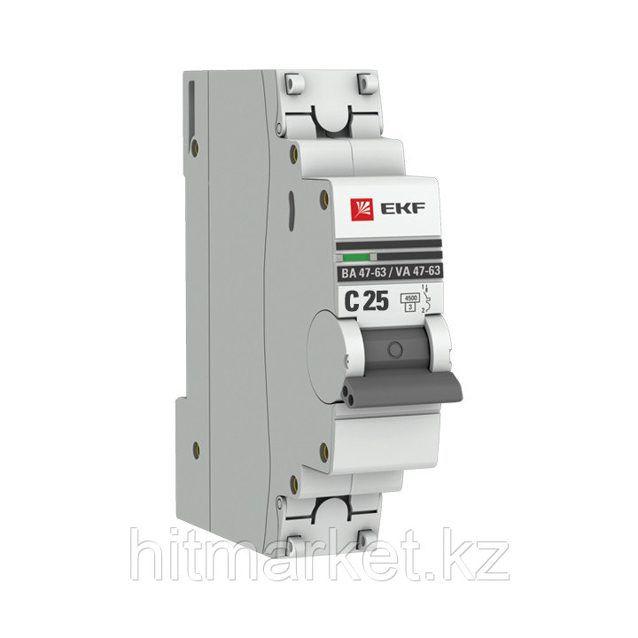 Автоматический выключатель 1P 25А (C) 4,5kA ВА 47-63 EKF PROxima