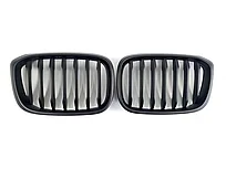 Решетка радиатора на BMW X4 (G02) 2018-21 тюнинг ноздри (Черный цвет)