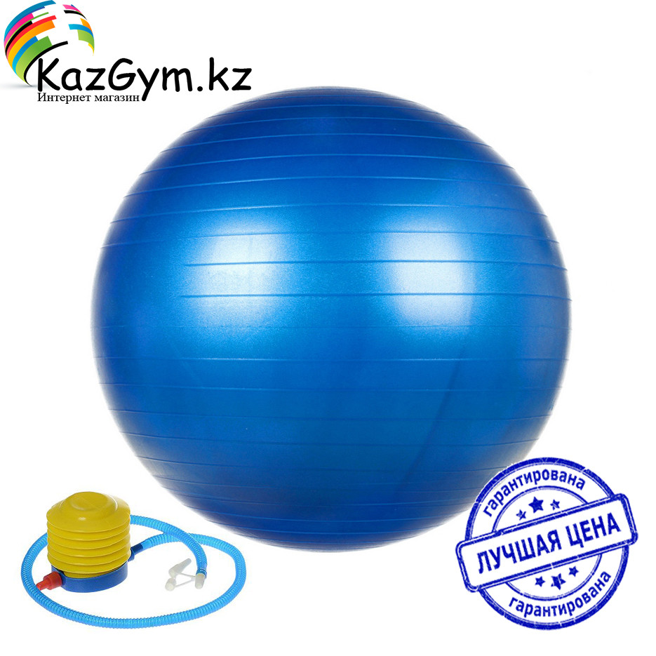 Фитбол, мяч для фитнеса с насосом (d=65см) FB65-blue, фото 1