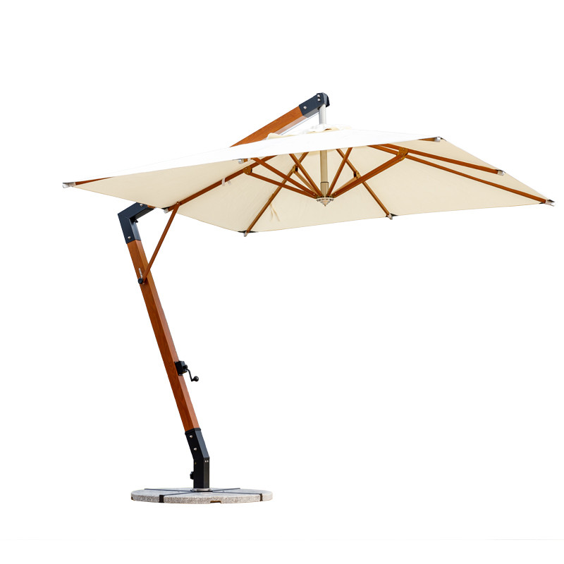 Зонт Wood Lux, 3х3м, квадратный, бежевый (с камнями)