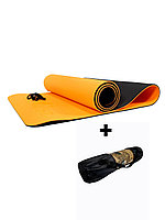 Коврики для йоги ART.FiT (61х183х0.6 см) TPE, с чехлом, цвета в ассортименте оранжево-черный