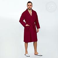 HOMY Халат банный мужской с капюшоном, бордовый , размер L/XL