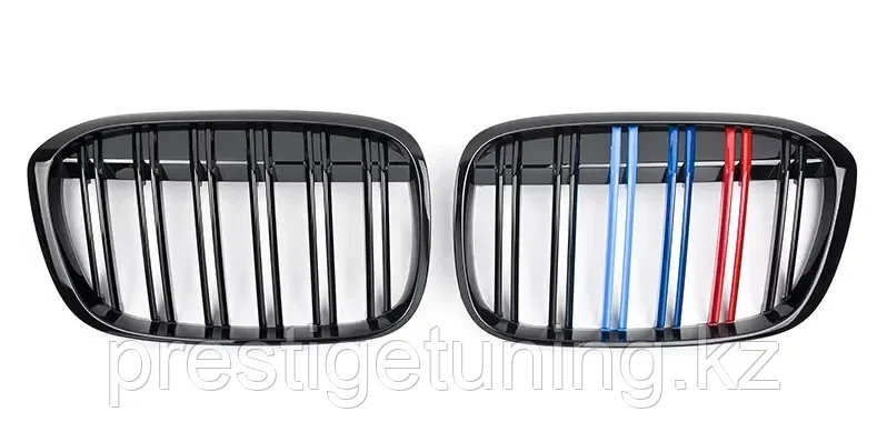 Решетка радиатора на BMW X1 (F48) 2015-19 тюнинг ноздри дизайн M (Черный цвет+ M Color)
