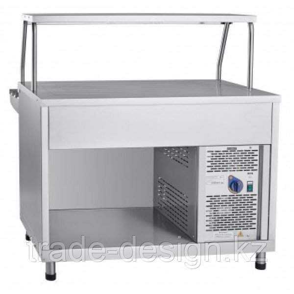 Прилавок холодильный ПВВ(Н)-70КМ-НШ нерж.(1120мм) плоский стол