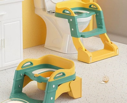 Детское сиденье для унитаза и горшок 2 в 1 зеленый, фото 1