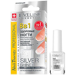Препарат для максимального восстановления Silver Shine Здоровые Ногти 8в1 Eveline Nail therapy
