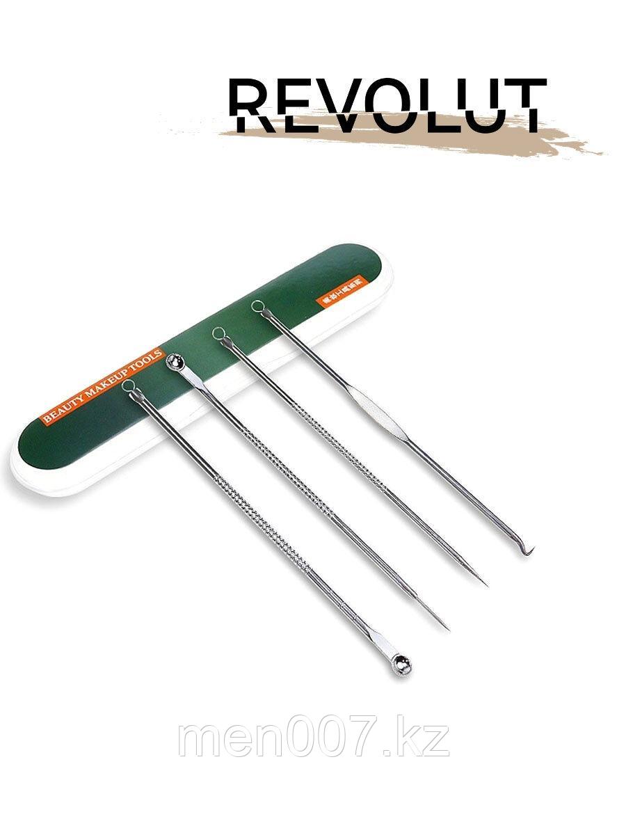 Revolut, Набор инструментов для чистки лица, Косметологические иглы для удаления прыщей и черных точек, 4 шт